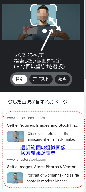 Googleレンズで画像の範囲選択